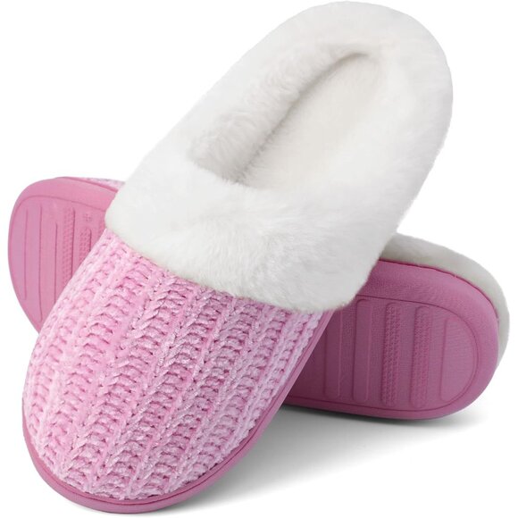 Indoor/Outdoor Women's Memory Foam Slippers - Cozy Purple Size 9 with Anti-Skid - Picture 1 of 4
